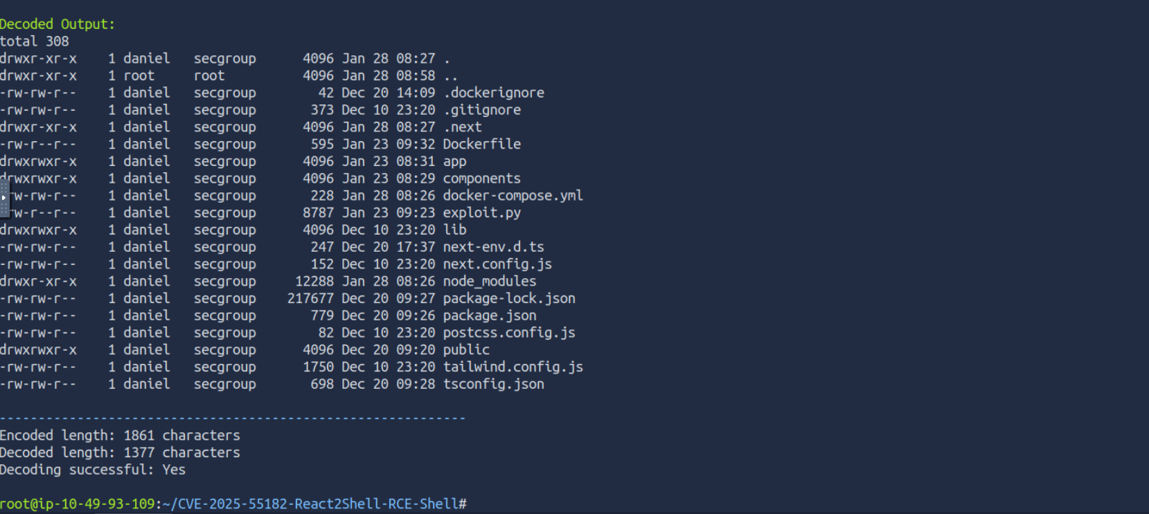 React2Shell PoC β Dockerfile leak