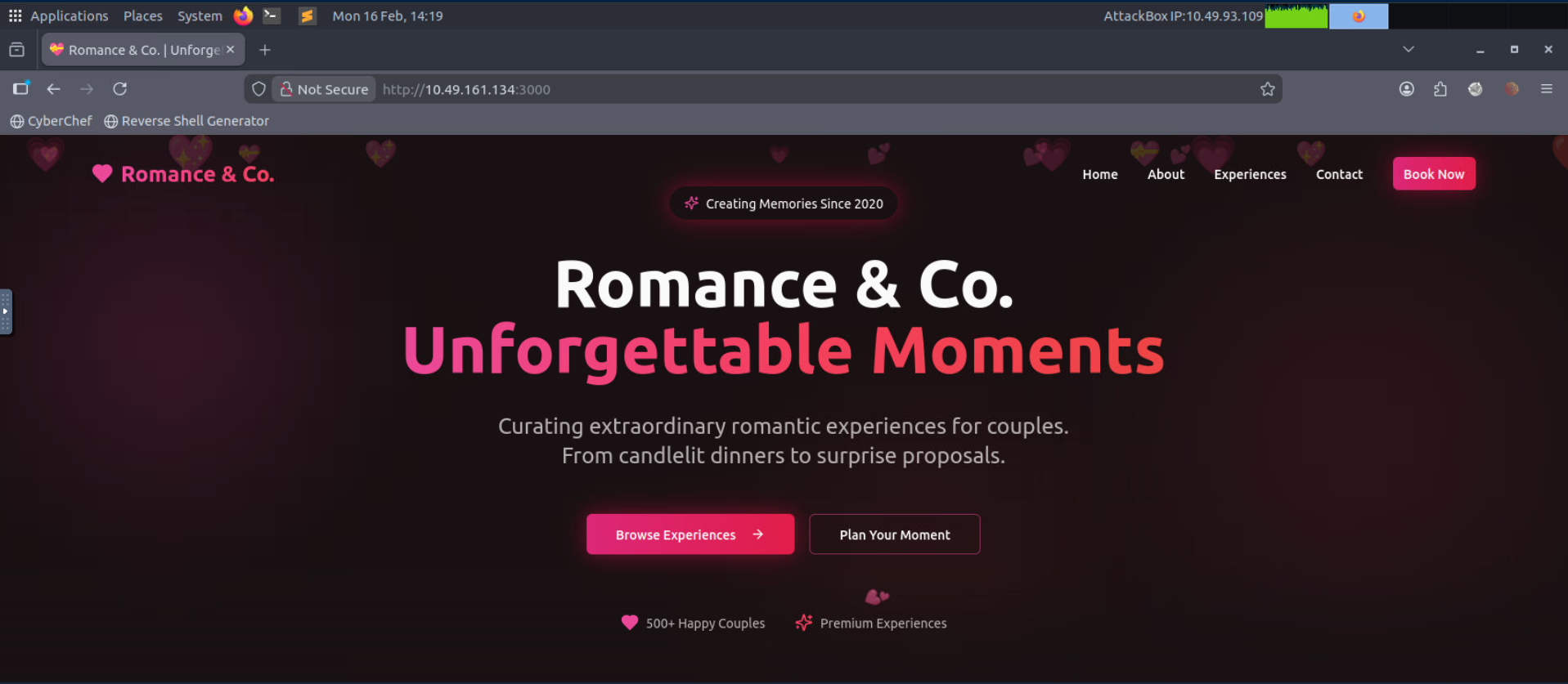 Corp Website homepage