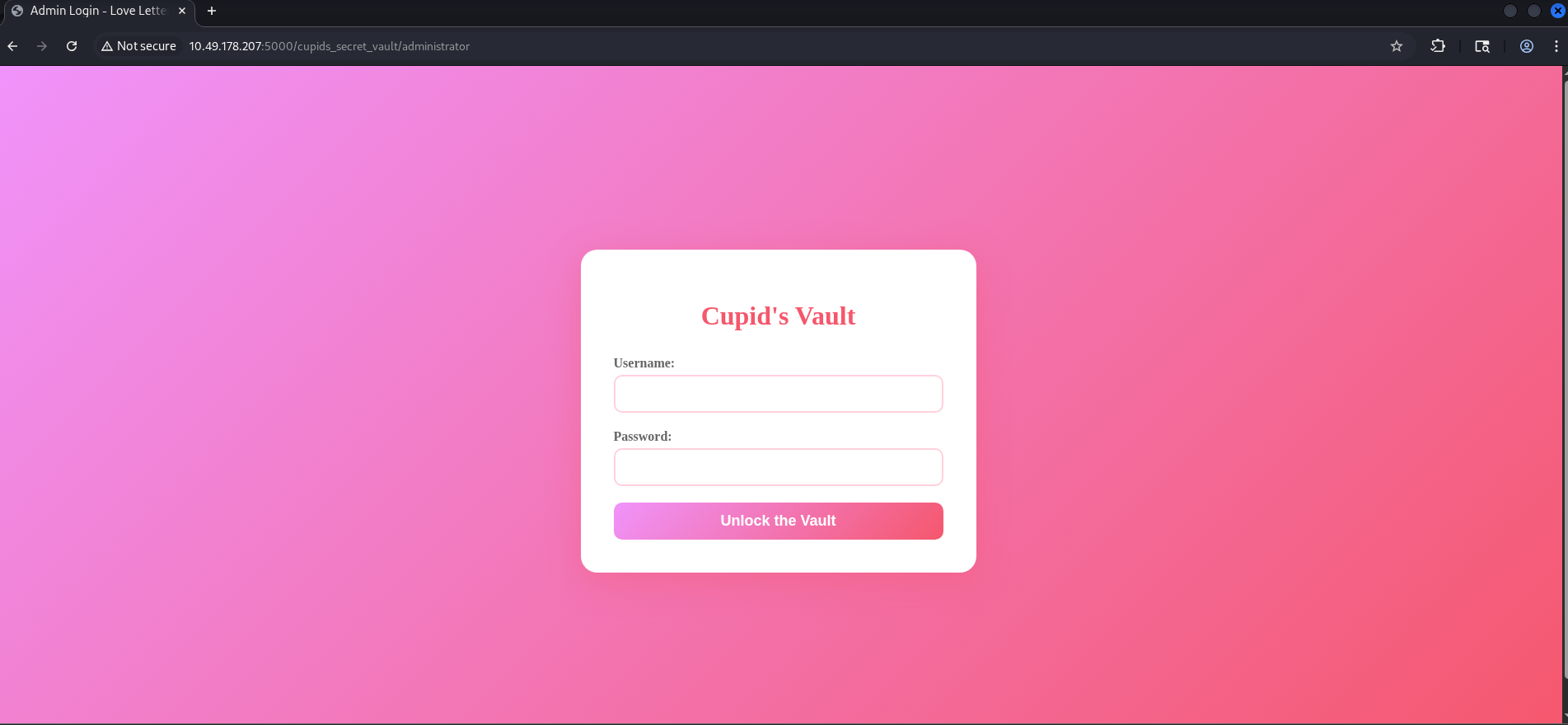 Cupid's Secret Vault login