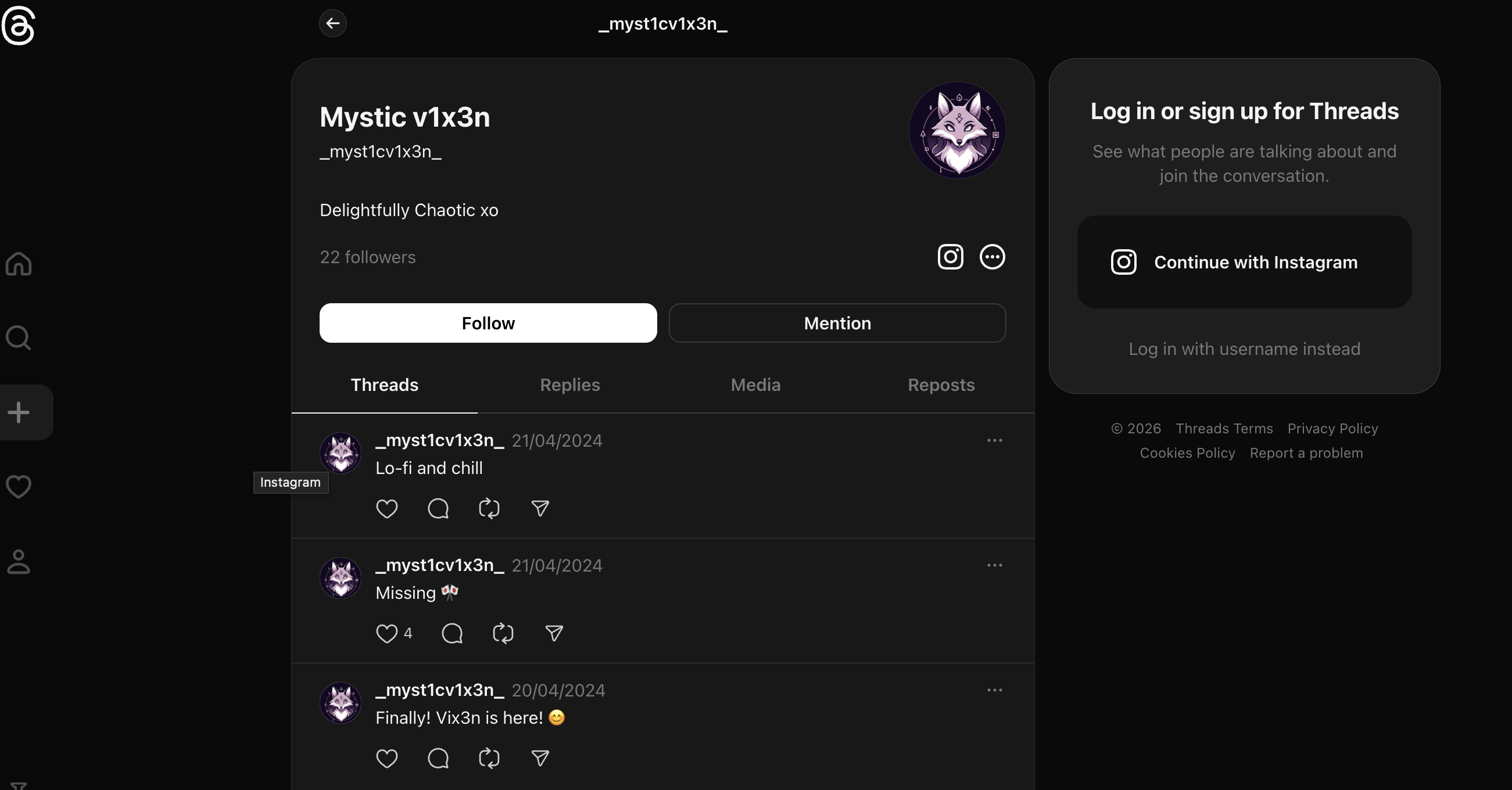 myst1cv1x3n Threads profile