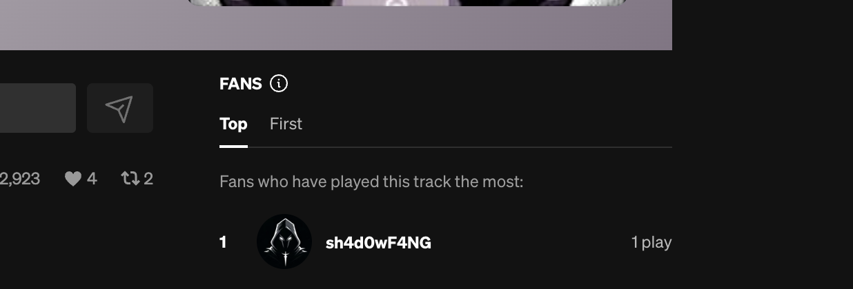 Fan account sh4d0wF4NG on SoundCloud