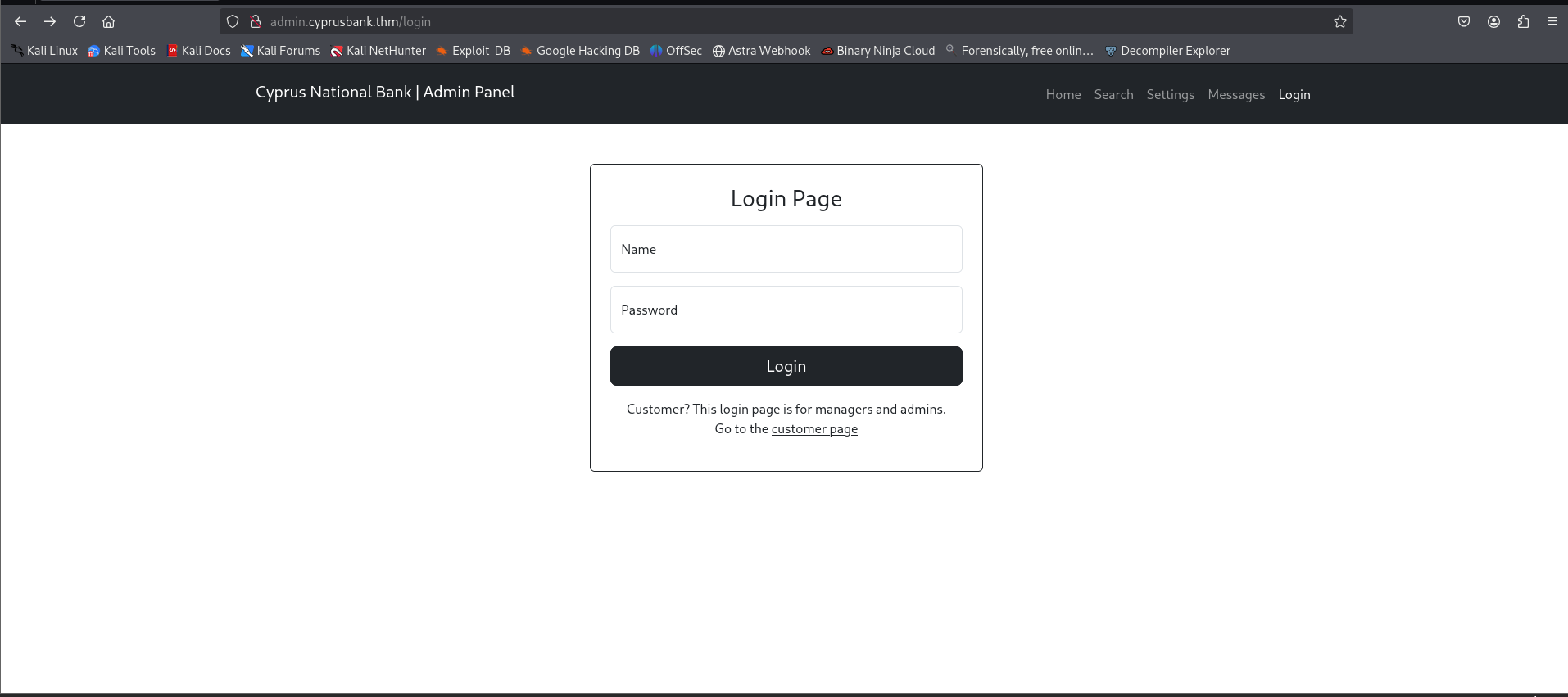 Login Page
